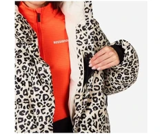 Moteriška pūkinė slidinėjimo striukė su leopardo raštu Rossignol Aretu, įvairiaspalvė