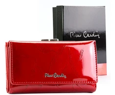 Moteriška raudona lakinė piniginė su skyreliais Pierre Cardin