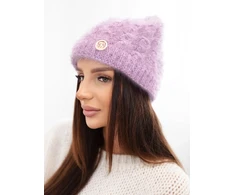 Moteriška rumbuota kepurė su pūkuota faktūra, šviesiai violetinė