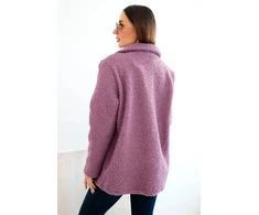 Moteriška striukė iš minkšto fliso su apykakle, violetinė