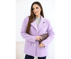 Moteriška striukė su apykakle, šviesiai violetinės spalvos