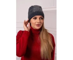 Moteriška žieminė kepurė Amira, pilkos ir baltos spalvos