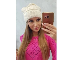 Moteriška žieminė kepurė Elora, ekru spalvos