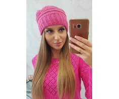 Moteriška žieminė kepurė Elora, tamsiai rožinės spalvos