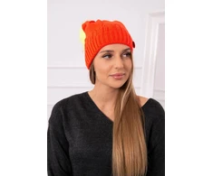 Moteriška žieminė kepurė Judyta, oranžinės spalvos