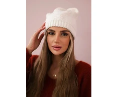 Moteriška žieminė kepurė Lorena, baltos spalvos