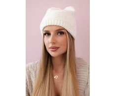 Moteriška žieminė kepurė Lorena, ekru spalvos