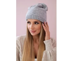 Moteriška žieminė kepurė Lorena, šviesiai pilkos spalvos
