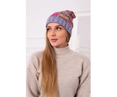 Moteriška žieminė kepurė Monika, fuksijos ir violetinės spalvos