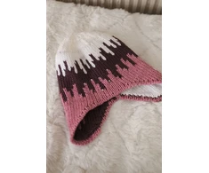 Moteriška žieminė kepurė Nikol, baltos, bordo ir rožinės spalvos