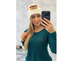 Moteriška žieminė kepurė Ofelia, ekru spalvos