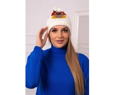 Moteriška žieminė kepurė Ofelia, ekru spalvos