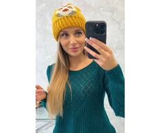 Moteriška žieminė kepurė Ofelia, garstyčių spalvos