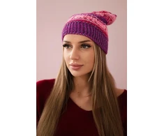 Moteriška žieminė kepurė Patrycja, rožinės ir violetinės spalvų