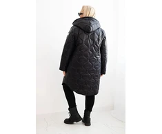 Moteriška žieminė Plus Size striukė su gobtuvu, raudonos spalvos