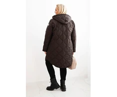 Moteriška žieminė Plus Size striukė su gobtuvu, raudonos spalvos
