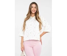 Moteriškas džemperis 3/4 rankovė gėlėtas Italy Moda