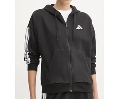 Moteriškas džemperis su gobtuvu ir užtrauktuku adidas Essentials 3 Stripes