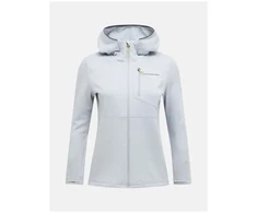 Moteriškas džemperis su gobtuvu Peak Performance Trail Polartec Power Grid Zip Hood, pilkas