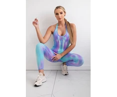 Moteriškas fitness kombinezonas su push-up, violetinės spalvos