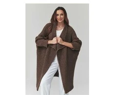 Moteriškas ilgas kardiganas Makadamia (oversize, vienas dydis)