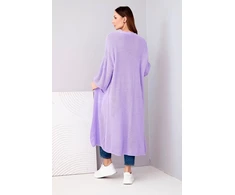 Moteriškas ilgas kardiganas, šviesiai violetinės spalvos