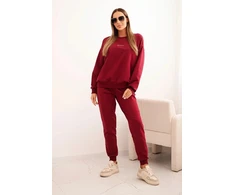 Moteriškas medvilninis komplektas Minimal, burgundiškos spalvos