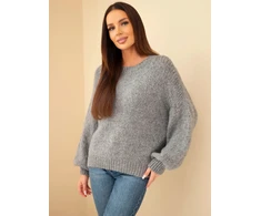 Moteriškas oversize megztinis pilkos spalvos