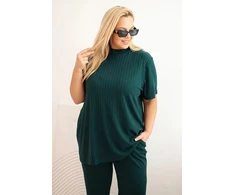 Moteriškas Plus Size 3 dalių komplektas, tamsiai žalios spalvos