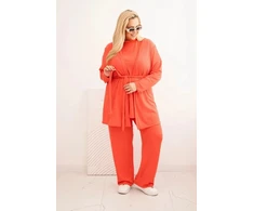 Moteriškas Plus Size 3 dalių komplektas, avietinės spalvos