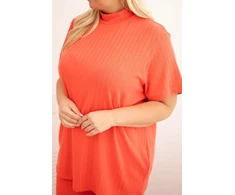 Moteriškas Plus Size 3 dalių komplektas, avietinės spalvos