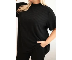 Moteriškas Plus Size 3 dalių komplektas, juodos spalvos