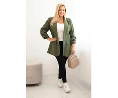 Moteriškas Plus Size chaki spalvos švarkas oversize
