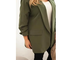 Moteriškas Plus Size chaki spalvos švarkas oversize