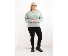 Moteriškas Plus Size džemperis, mėtų spalvos