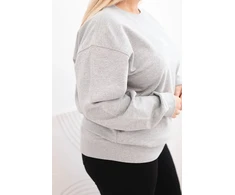 Moteriškas Plus Size džemperis su apvalia iškirpte, pilkos spalvos