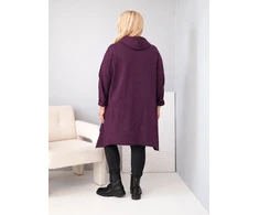 Moteriškas Plus Size džemperis su gobtuvu, bordo spalvos