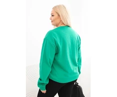 Moteriškas Plus Size medvilninis džemperis, šviesiai žalios spalvos