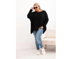 Moteriškas Plus Size megztinis, juodos spalvos