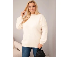 Moteriškas Plus Size megztinis, smėlio spalvos