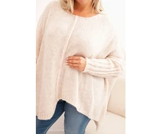 Moteriškas Plus Size megztinis, smėlio spalvos