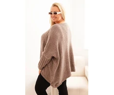 Moteriškas Plus Size megztinis su 70 % akrilo, fango spalvos