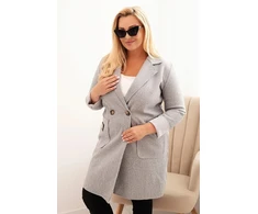Moteriškas Plus Size paltas, pilkos spalvos