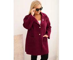 Moteriškas Plus Size paltas su vilna ir kišenėmis, šviesi chaki spalva