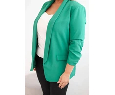 Moteriškas Plus Size švarkas be užsegimo su pamušalu, žalias