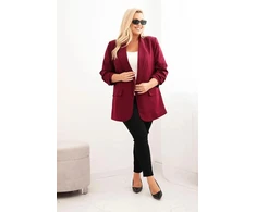 Moteriškas Plus Size švarkas, burgundiškos spalvos