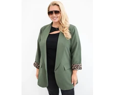Moteriškas Plus Size švarkas chaki spalvos