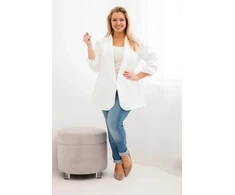 Moteriškas Plus Size švarkas, ekru spalvos