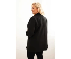 Moteriškas Plus Size švarkas juodos spalvos