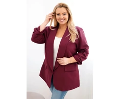 Moteriškas Plus Size švarkas, juodosios slyvos spalvos